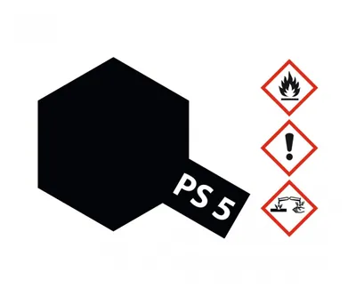 Produktbild von Tamiya Lexan Sprühfarbe PS-5 Schwarz Polycarbonat 100ml