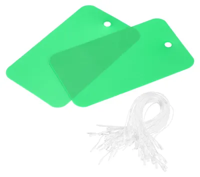 Wasserdichte PVC-Anhänger, 50 Stück, hellgrün, 3,8x6,1 cm