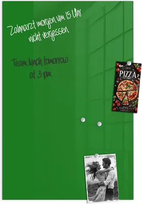 Produktbild von Magnettafel 60x90cm Pinnwand Whiteboard beschreibbar - Grüner Hintergrund I