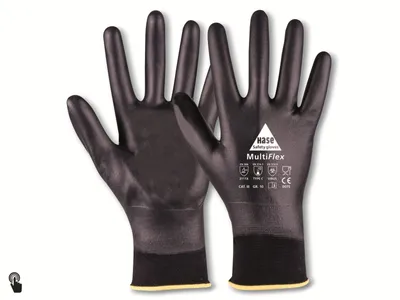 Obrázok produktu pre HASE SAFETY GLOVES Pracovné rukavice, Multiflex, nylon,Polyuretánplný povlak, veľkosť 10, čierne