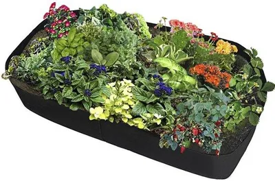 Immagine prodotto di Uniqoos® Vaso da fiori rettangolare in feltro, 90 x 180 x 40 cm – grande fioriera pieghevole, ideale per interni ed esterni, perfetta per erbe aromatiche, verdure e fiori