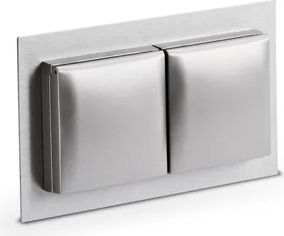 Produktbild von THEBO 2-fach Steckdose ST 3009 ST/2 EDELSTAHL mit Klappdeckel / Schukosteckdosen / Klappdeckel