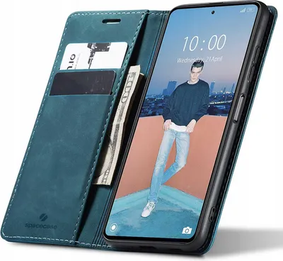 Image de Etui téléphone avec rabat SPACECASE Wallet pour Poco X5 Pro/Note 12 Pro Bleu