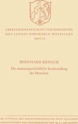 Produktbild von Die stammesgeschichtliche Sonderstellung des Menschen
