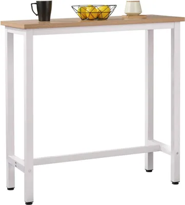 Zdjęcie produktu dla Happyment Stół barowy Gervio - Brązowy - Wewnętrzny - Prostokątny - Drewno - Metal - 100x40x100cm