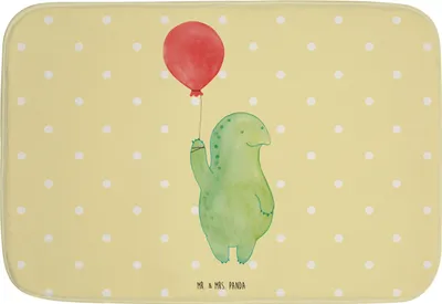 Produktbild von Mr. & Mrs. Panda Badvorleger Schildkröte Luftballon - Gelb Pastell - Geschenk, Jahrmarkt, Teppich Fürs Bad, Motivation, Motivationsspruch, Duschvorleger, Badteppich