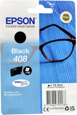 Produktbild von Epson Singlepack Black 408 DURABrite Ultra Ink, Standardertrag, Schwarz, Tinte auf Pigmentbasis, 18,9 ml, 1 Stück(e), Einzelpackung