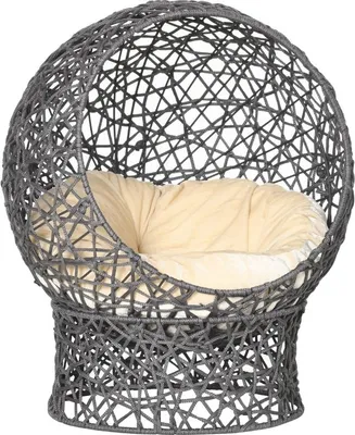 Obrázek produktu pro Fortuna Lai kočičí koš, kočičí doupě včetně polštáře, 2dílný, 50 cm x 50 cm x 60 cm, antracitová barva