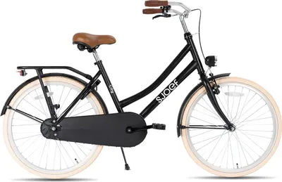 Produktbild von SJOEF City Kinderfahrrad 24 Zoll | Ab 8-12 Jahren | Kinder Fahrrad für Mädchen / Jugend | EN4210  | V-Brake & Rücktrittbremse | Reflektoren & Schloss - Matt Schwarz
