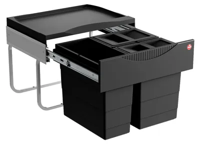 Image de Poubelle Hailo 3644932 TR Swing Tandem S peu encombrante 2x 8,5 + 12 litres