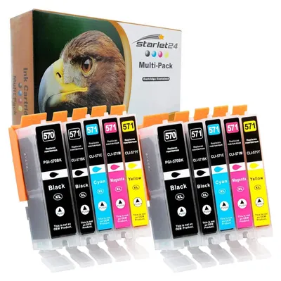 A multi-pack of ink cartridges and their packaging.
