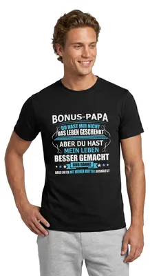 Produktbild von Spreadshirt Bonus-Papa Spruch für Stiefväter Geschenk Vatertag Männer T-Shirt, S, Schwarz