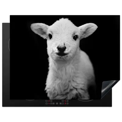 Produktbild von KitchenYeah© Herdabdeckplatte Lamm - Schatten - Schaf , 77x59cm, Küche Deko, Glaskeramikkochfeld Herdabdeckung, Abdeckplatte fùr Kochfeld