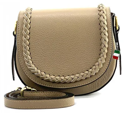 Image de Sac Florence en cuir taupe et beige D2OTF806C