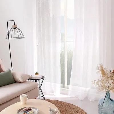 Zdjęcie produktu dla Biała zasłona standardowa – 140 x 240 cm – 100% poliester
