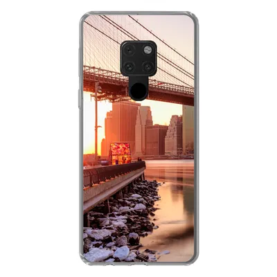 Produktbild von MuchoWow® Handyhülle Schutzhülle Hülle für Huawei P40 Lite New York - Brooklyn - Brücke Silikon Softcase Handy Hülle - Handy