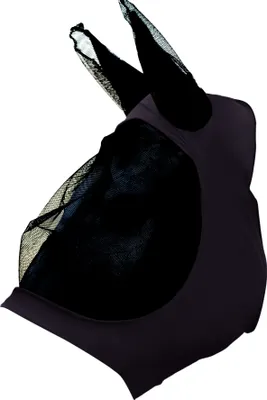 Image de Weatherbeeta masque anti-mouches extensible avec oreilles WB1451 (Poney) (Noir/Noir)