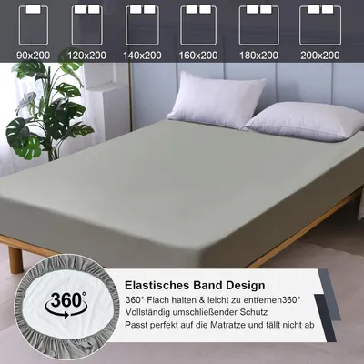 Productafbeelding van Microfiber Matrasbeschermer 90x200 cm, Waterdicht, Ademend, Wasbaar tot 30 °C, Anti-Mijt, Grijs
