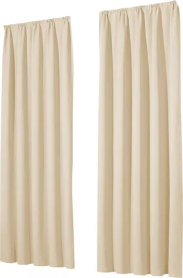 Produktbild von heimtexland ® 2 Stück Thermo Verdunkelungsvorhänge Sonnenschutz Kälteisolierung Verdunkelungsgardinen Kräuselband Vorhang Typ139 Creme HxB 245 x 135 cm