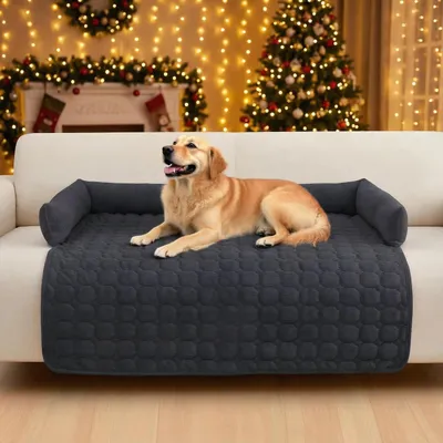 Produktbild von Hundebett Sofaschutz waschbar Kord Dunkelgrau 90 x 90 cm