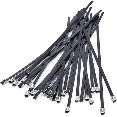Zdjęcie produktu dla Opaski kablowe metalowe ze stali nierdzewnej czarne 5 5X200MM 30 szt.