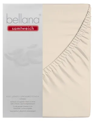 Produktbild von Bellana samtweich - Nobel-Jersey Elasthan Spannbetttuch 90-120 x 200-220 cm creme Perfekte Passform dank Elasthan