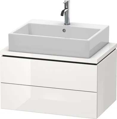 Produktbild von Konsolenunterschrank L-CUBE 400x720x477mm weiß hochglanz weiß hochglanz