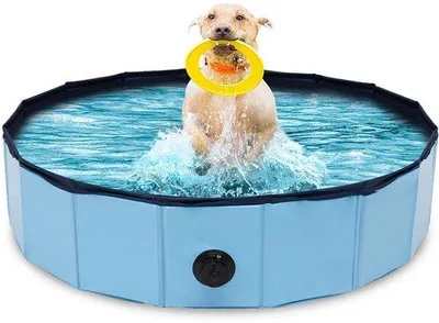 Obrázok produktu pre Ľahká vstavateľná vaňa pre psov s protisklzovou podlahou, bez nutnosti nafukovania, do záhrady a na balkón, Ø 80 cm x V 20 cm