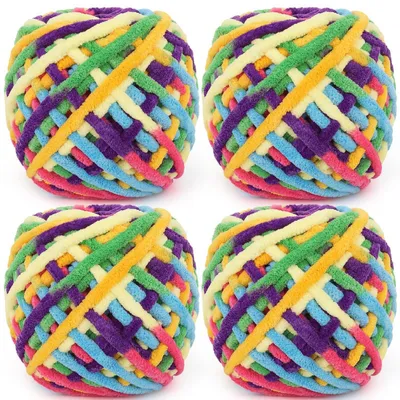 Immagine prodotto di Confezione da 4 gomitoli Chunky Garn da 400g ciascuno, multcolori. Filato spesso ideale per lavorare a maglia, con gomitoli da 100g. Morbido e lanuginoso, perfetto per coperte, sciarpe e amigurumi