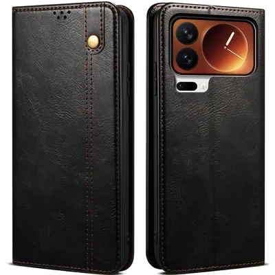 Obrázek produktu pro Pouzdro pro Xiaomi 17 Pro kožené flip pouzdro peněženka s funkcí stojánku černé