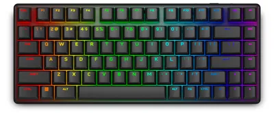 Produktbild von Alienware Pro Wireless Gaming Keyboard, 75%, Verkabelt & Kabellos, USB + RF Wireless + Bluetooth, Mechanischer Switch, RGB-LED, Schwarz