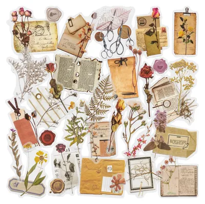 Imagen del producto de Paquete de 4 pegatinas decorativas para álbumes de recortes, con diferentes motivos florales, ideales para planificadores