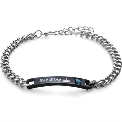 Produktbild von Elegante Herren Fußkette HK-38981 - Silber mit Her King Gravur KP38981