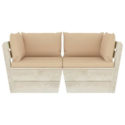 Produktbild von Möbel Garten-Palettensofa - CLORIS - Balkonmöbel/Sitzgruppe - 2-Sitzer mit Kissen Fichtenholz Top5670842