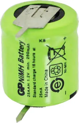 Produktbild von Akku passend für Sanyo N-110AA Akku NiMH 1/3 AA Mignon mit 1-er Print Kontakten