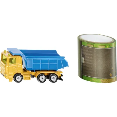 Image de SIKU Blister - camion avec ceinture de route et panneau de signalisation