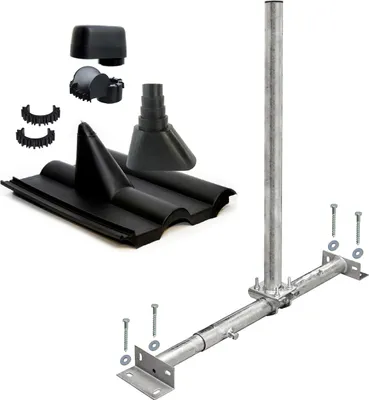 Produktbild von PremiumX X100-48F Dachsparrenhalter feuerverzinkt Frankfurter Set schwarz Kappe