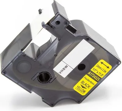 Produktbild von vhbw Schriftband-Kassette Ersatz für Dymo 1734525 für Etiketten-Drucker 3,5m x 24mm Schwarz auf Gelb, Nylon