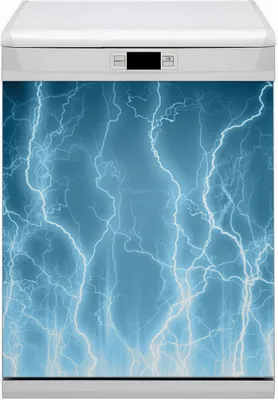 Produktbild von Geschirrspüle Magnet für Spülmaschine Magnetmatte Küche Magnete  Dekorative 60x80 cm  - Blauer Blitz