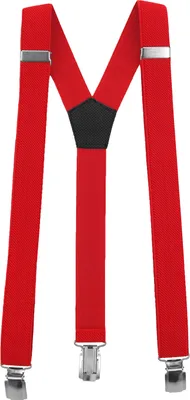 Produktbild von Fabio Farini - 1 Stück Schmales Y-Design mit 2,5cm Breite verstellbar mit extra starken Clipverschluss, Rot