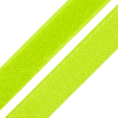 Produktbild von 1m Klettband zum Annähen 20mm - neon gelb