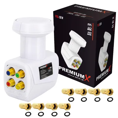 Produktbild von PremiumX Quattro LNB SAT für Multischalter DVB-S2 HD 4K 8x F-Stecker