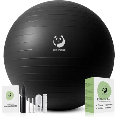 Produktbild von Gymnastikball 75CM Explosionsgeschützt mit Pumpe für Fitness & Therapie Schwarz