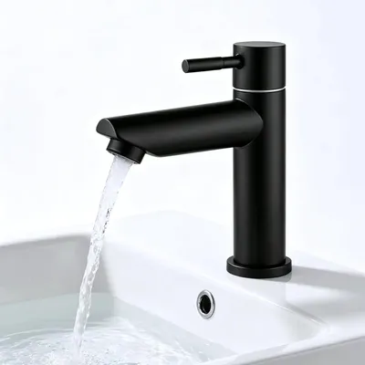 Productafbeelding van Staal - Met 80 cm aansluitslang - Waterkraan - gastentoilet - Wastafelarmatuur - Badkamer - Eengreepskraan voor badkamer - Gastentoilet