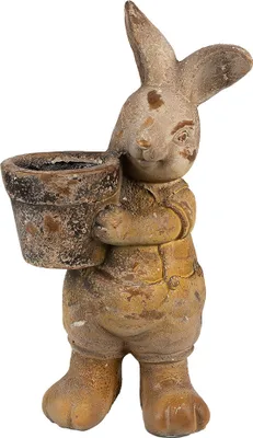 Produktbild von Clayre & Eef Blumentopf Kaninchen 41 cm Braun Magnesiumoxid (MGO)
