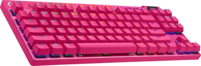Produktbild von Logitech G PRO X TKL, Kabellos, RF Wireless + Bluetooth, Mechanischer Switch, QWERTY, RGB-LED, Magenta