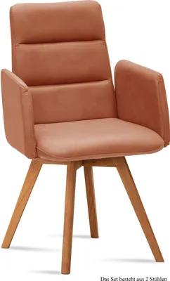 Produktbild von Armlehnstuhl (2er-Set) Dobka 52x92x60 Eiche geölt/Cognac