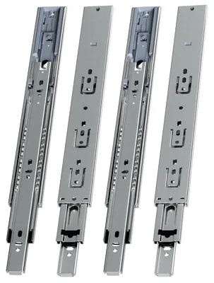Image de ISOISL : 2 rails de tiroir de 350 mm avec amortisseur, coulissement complet, système en 3 parties, coulisses silencieuses à billes pour meubles et tiroirs