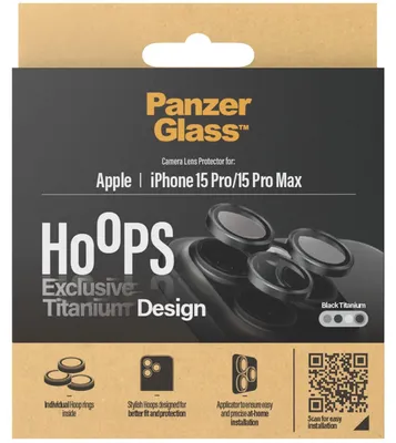 Immagine prodotto di PanzerGlass ® Hoops® Titanium Camera Lens Protector Nero iPhone 15 Pro | 15 Pro Max