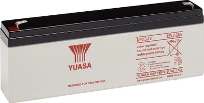 Produktbild von Yuasa NP2.3-12, Plombierte Bleisäure (VRLA), 12 V, 1 Stück(e), Schwarz, Weiß, 5 Jahr(e), 20 h